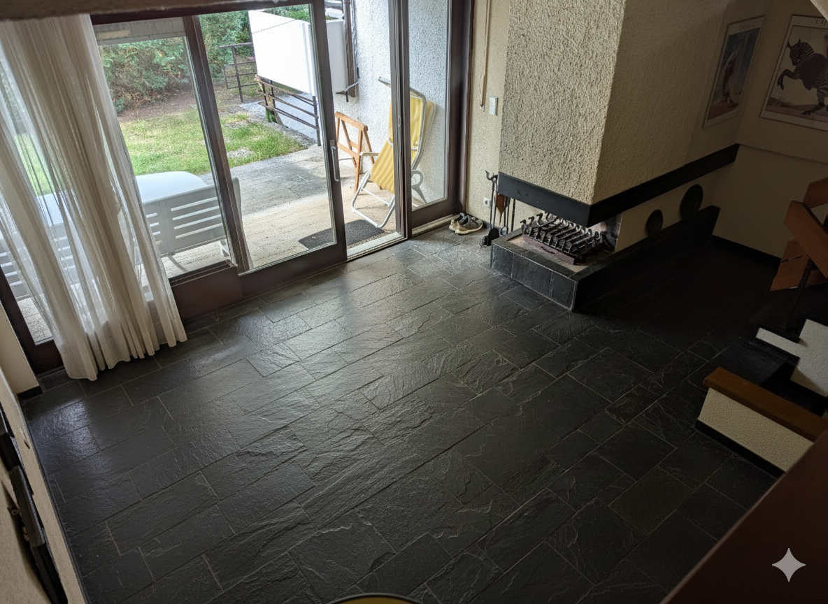Wohnzimmer mit Kamin